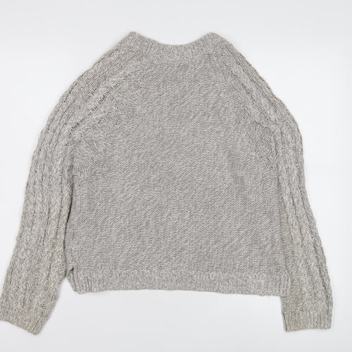H&M Women's Grey Cable-Knit Pullover Jumper, Size S