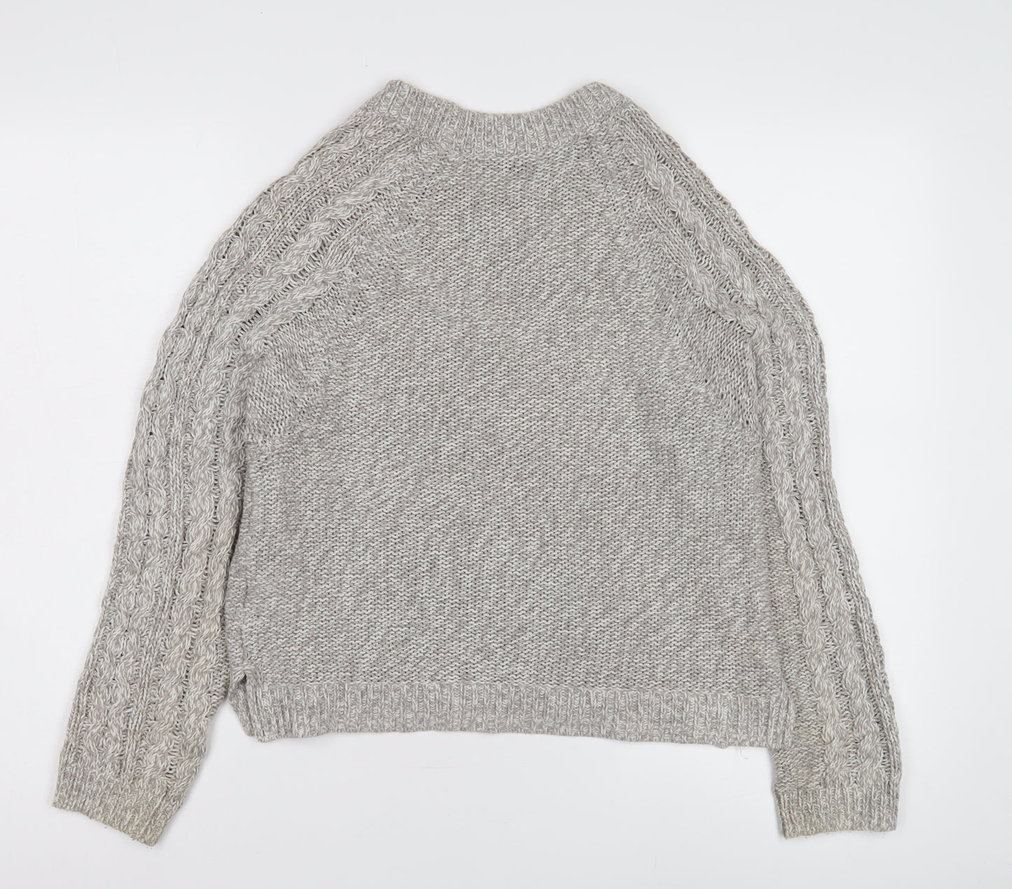 H&M Women's Grey Cable-Knit Pullover Jumper, Size S