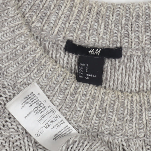 H&M Women's Grey Cable-Knit Pullover Jumper, Size S