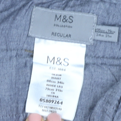 Marks and Spencer Men's Brown Chino Trousers 34