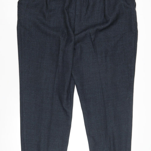 Honor Millburn Women's Blue Herringbone Trousers Size 20