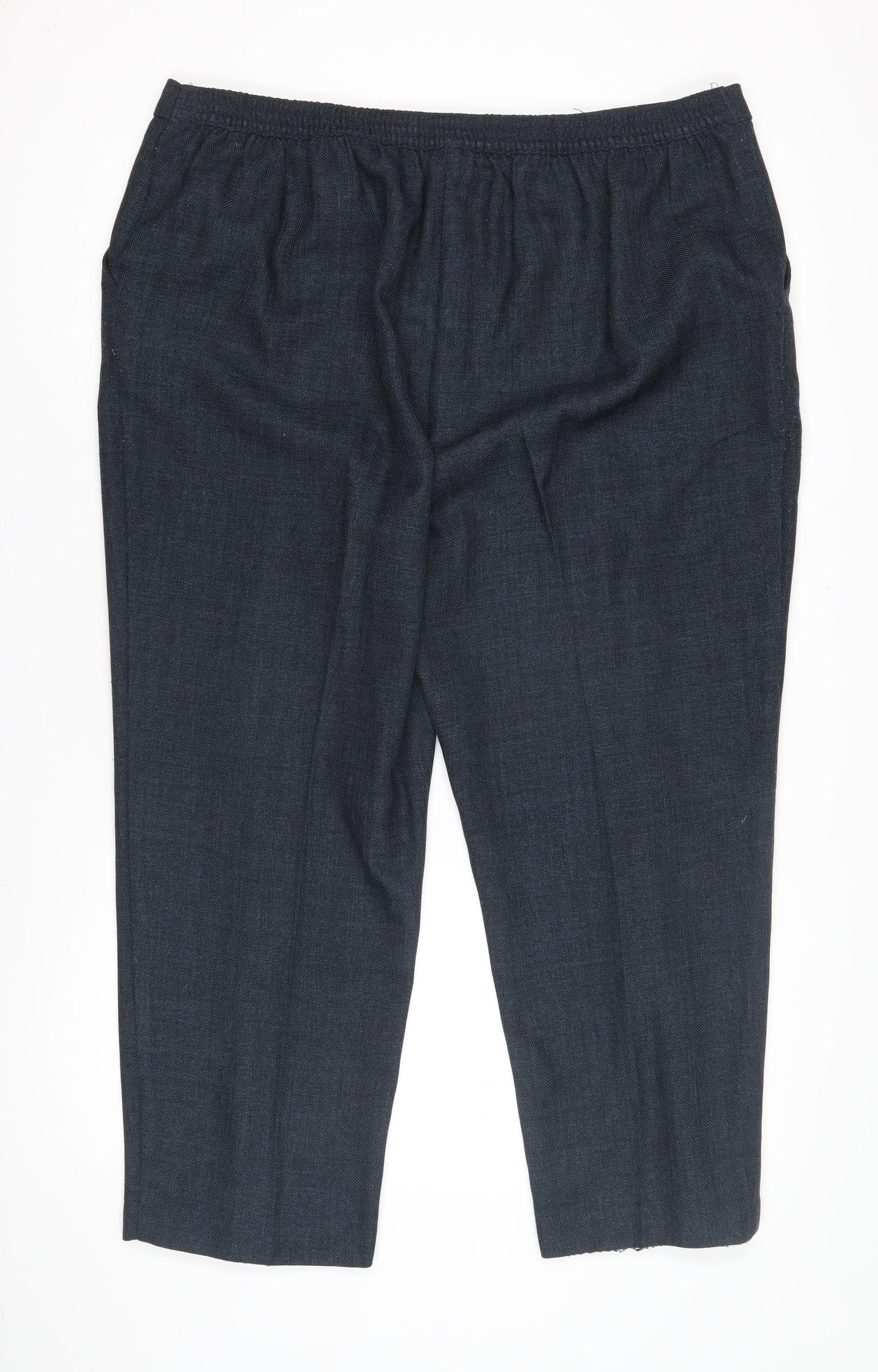 Honor Millburn Women's Blue Herringbone Trousers Size 20