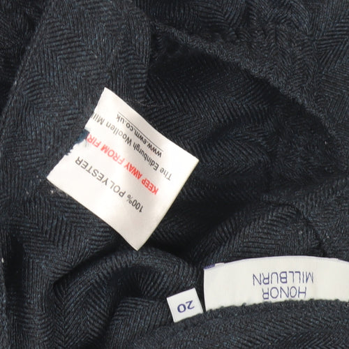 Honor Millburn Women's Blue Herringbone Trousers Size 20