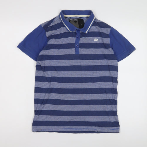 Urban Spirit Men's Blue Striped Polo Shirt Size S