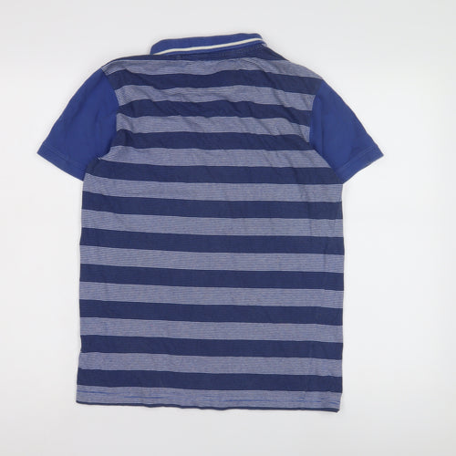 Urban Spirit Men's Blue Striped Polo Shirt Size S