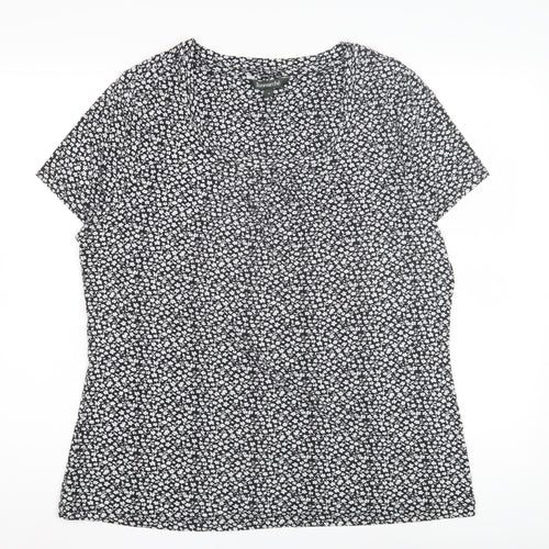 Bonmarché Women's Black Floral T-Shirt Size 18