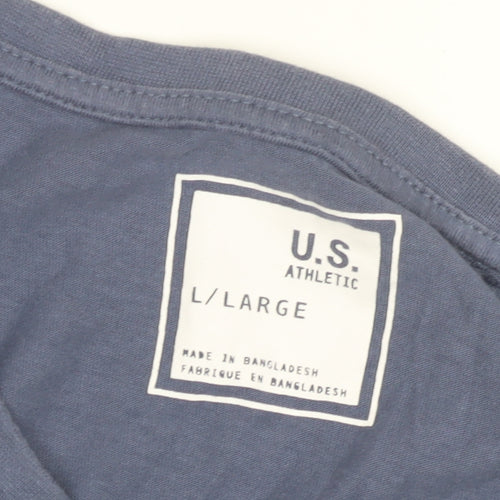 U.S. Athletic Men's Blue Large Graphic Print T-Shirt