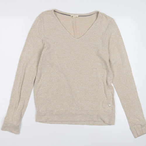 Esprit Women's Beige V-Neck Pullover Jumper XS