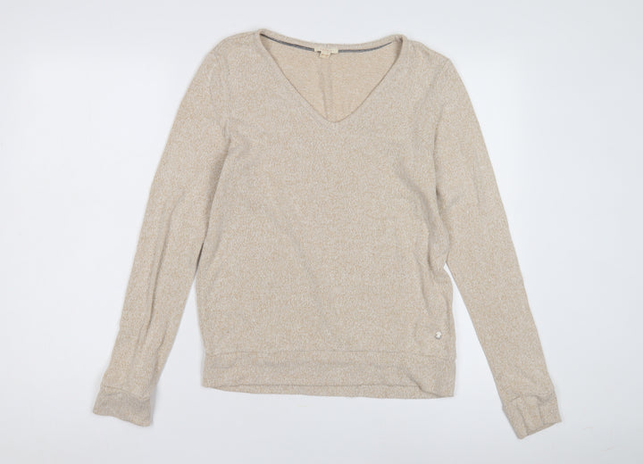 Esprit Women's Beige V-Neck Pullover Jumper XS