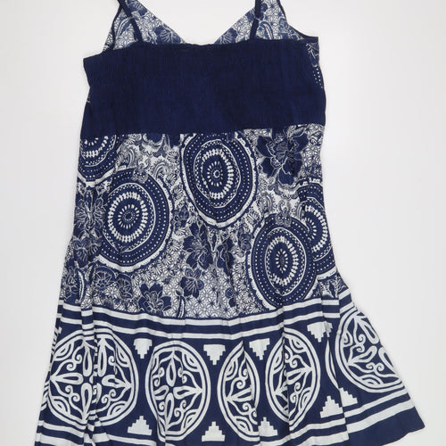 Bubble Bay Blue Floral Dress, XL, Embroidered Design