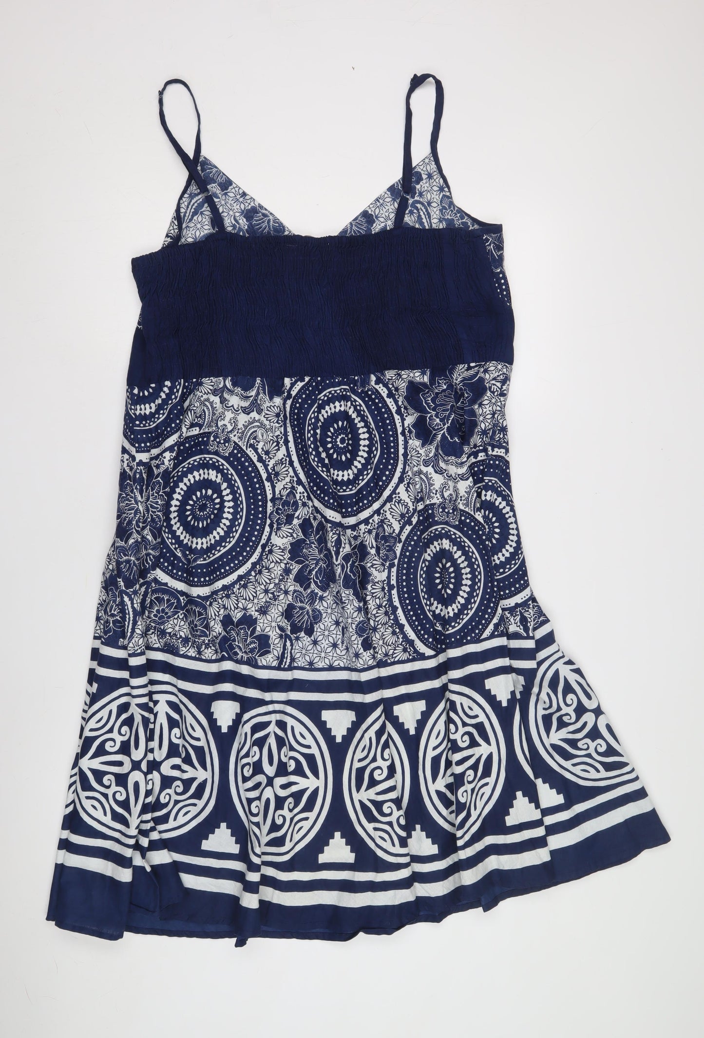 Bubble Bay Blue Floral Dress, XL, Embroidered Design