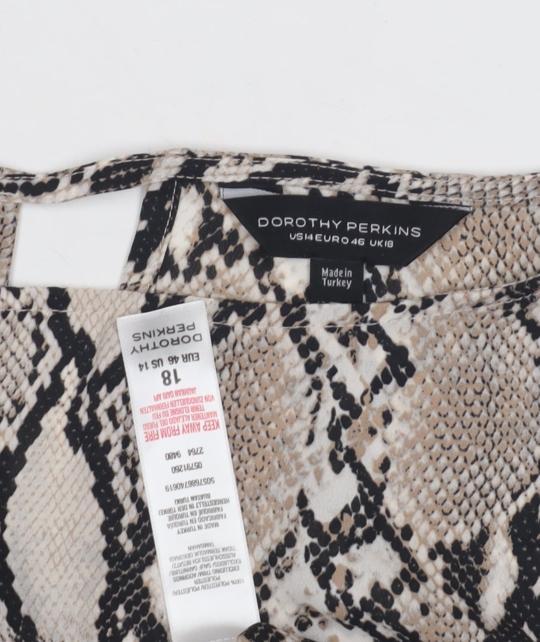 Dorothy Perkins Women's Multicoloured Size 18 Top