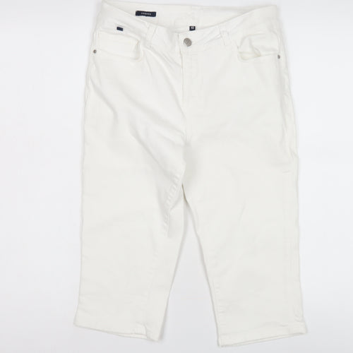 Women's White Cropped Trousers Size 10