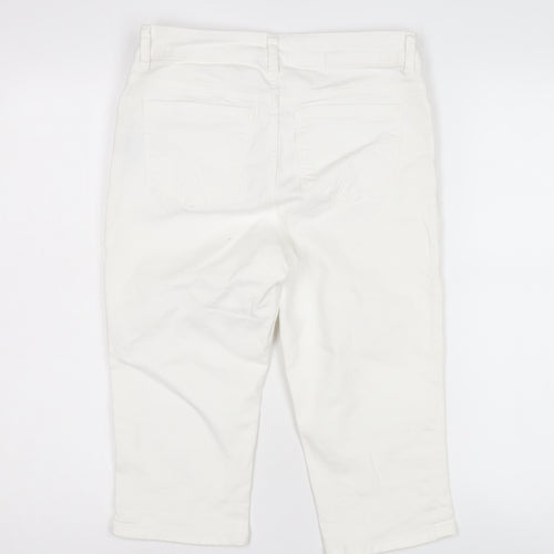 Women's White Cropped Trousers Size 10