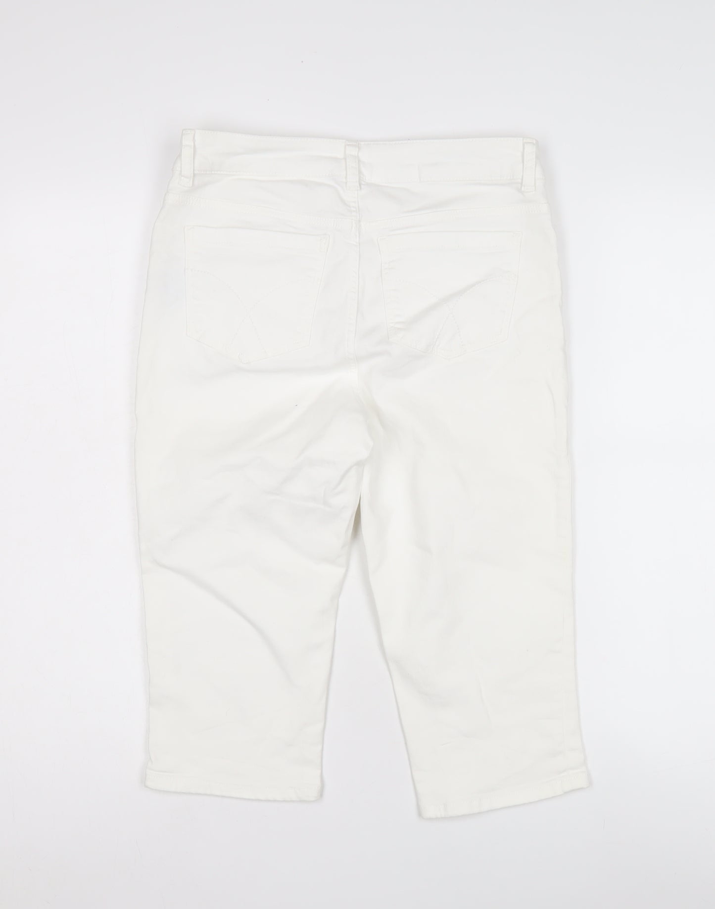 Women's White Cropped Trousers Size 10