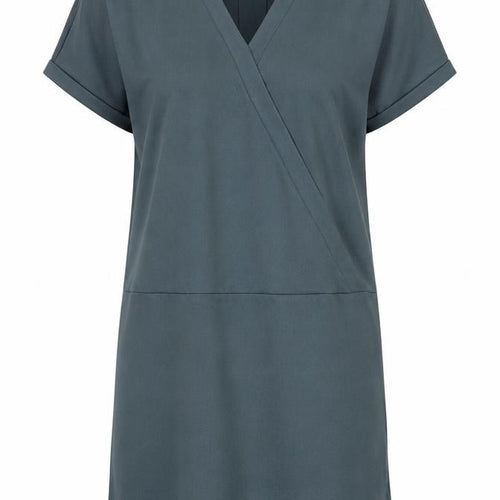 Moss Copenhagen Blue V-Neck Women's Dress, Size M