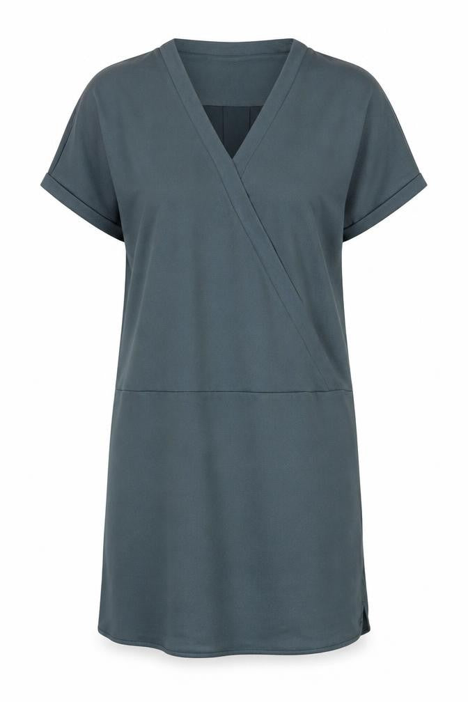 Moss Copenhagen Blue V-Neck Women's Dress, Size M