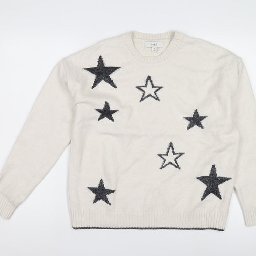Marks and Spencer Women's Ivory Star Pullover M