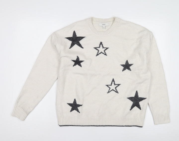 Marks and Spencer Women's Ivory Star Pullover M