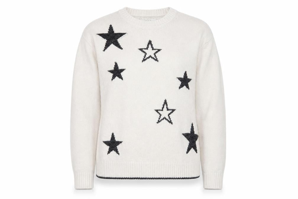 Front view of Marks & Spencer Women's Ivory Star Pullover M