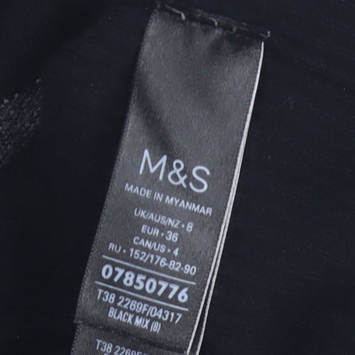 Marks and Spencer Women's Black Argyle Jumper, Size 8