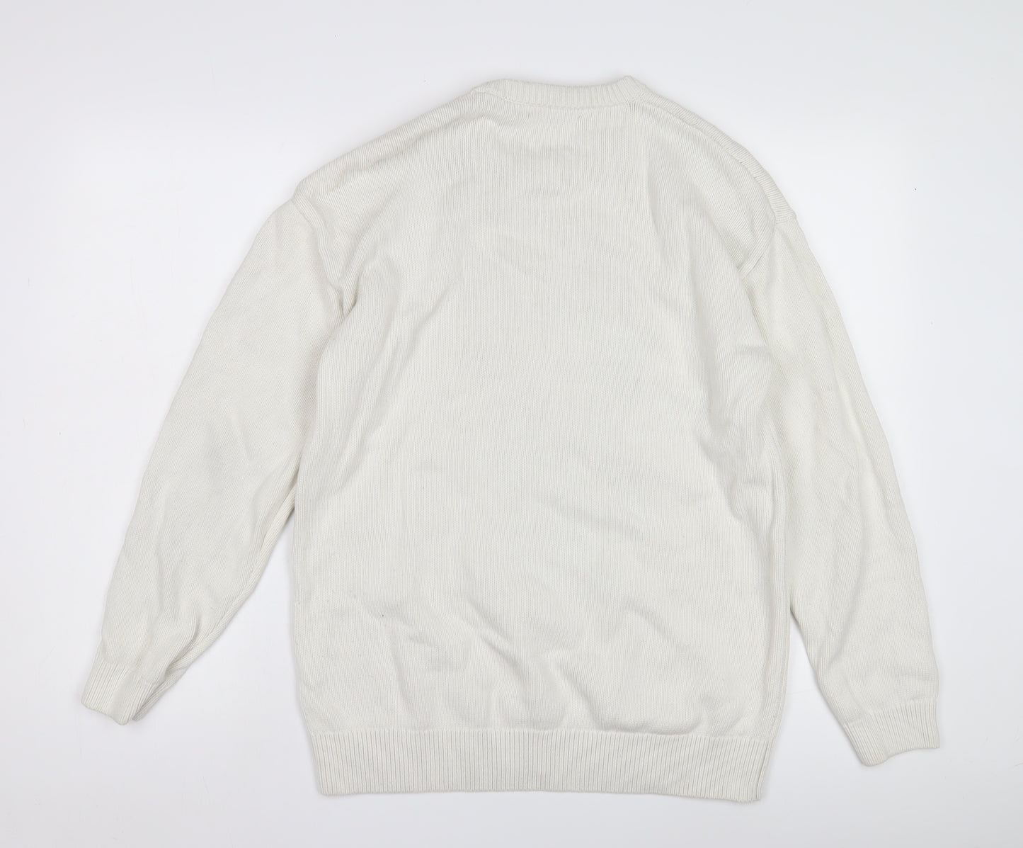 Zara Women's White Cotton Pullover Jumper Size 12