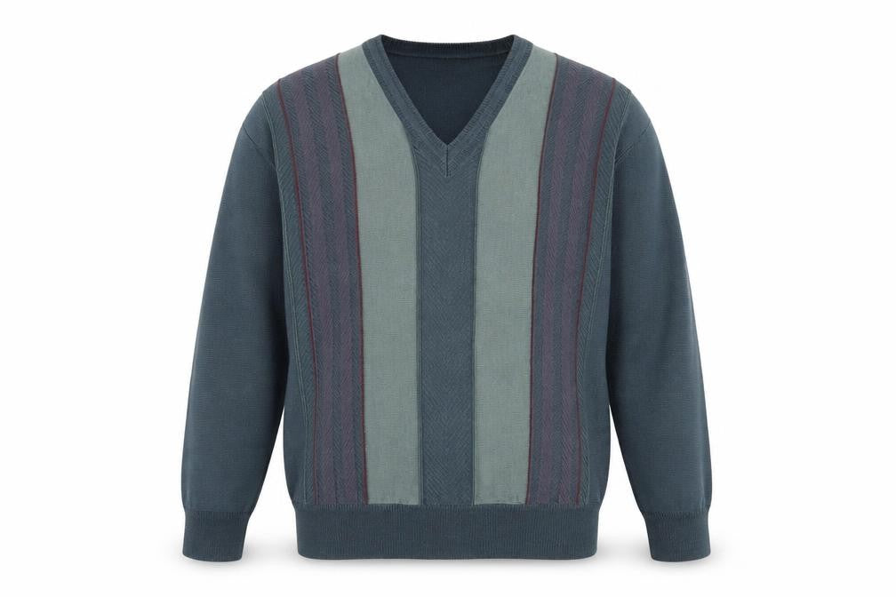 Front view of Sangan Men's Blue Striped jumper M