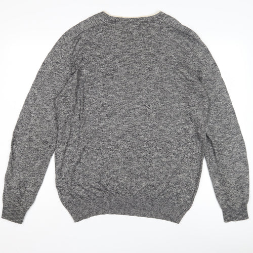 River Island Men's Grey Cotton Pullover Jumper L