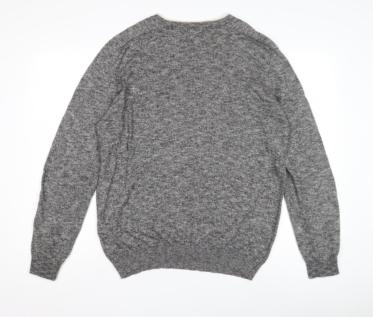 River Island Men's Grey Cotton Pullover Jumper L