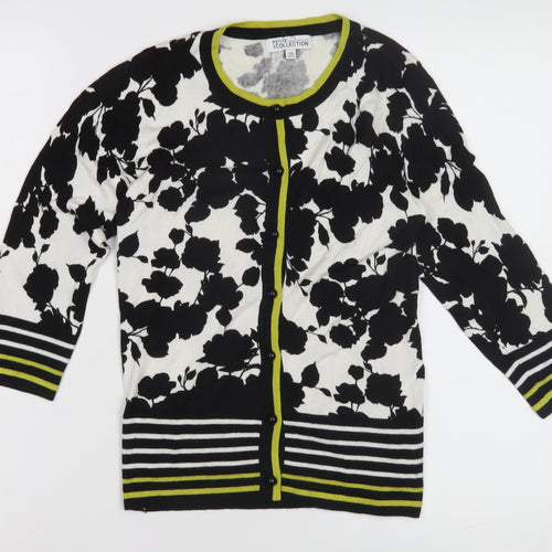 Debenhams Women's Black Floral Cardigan, Size 10