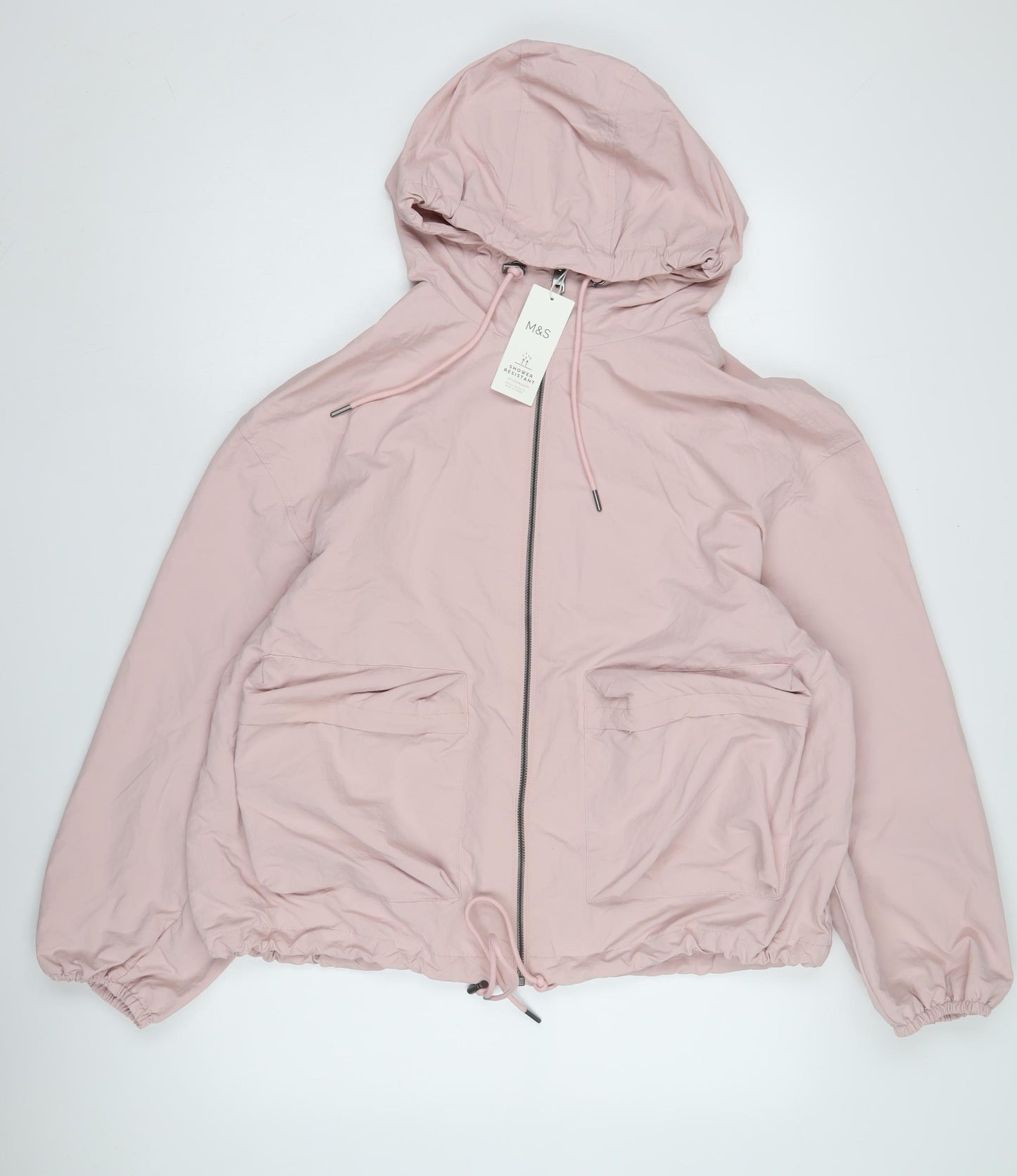 Marks and Spencer Women's Pink Hooded Windbreaker Jacket 16