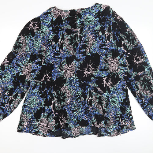 Marks and Spencer Women's Black Floral Blouse 24 Plus