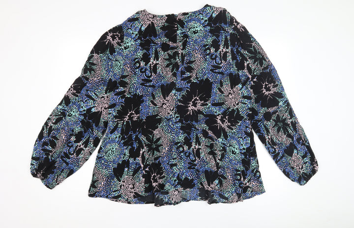 Marks and Spencer Women's Black Floral Blouse 24 Plus