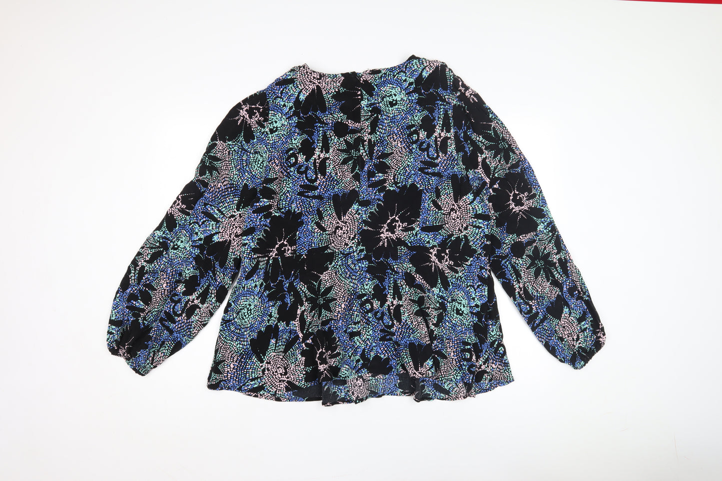 Marks and Spencer Women's Black Floral Blouse 24 Plus