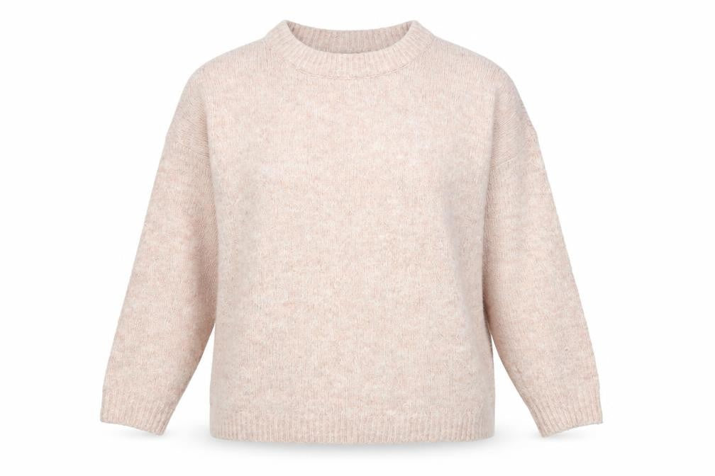 Front view of Only Women's Pink Knit jumper, size L, Crew Neck