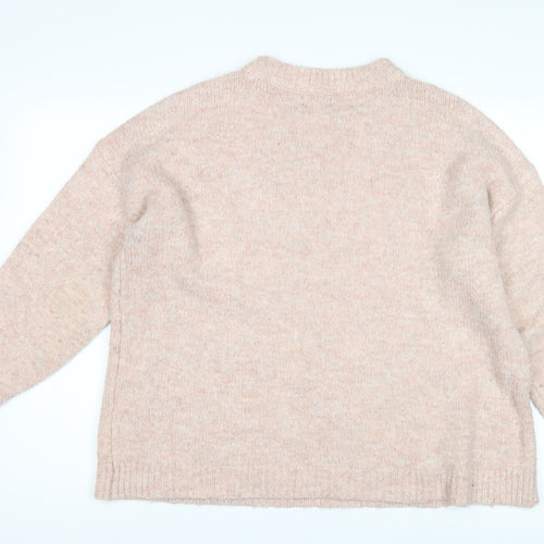 ONLY Women's Pink Knit Pullover Jumper, Size L, Crew Neck