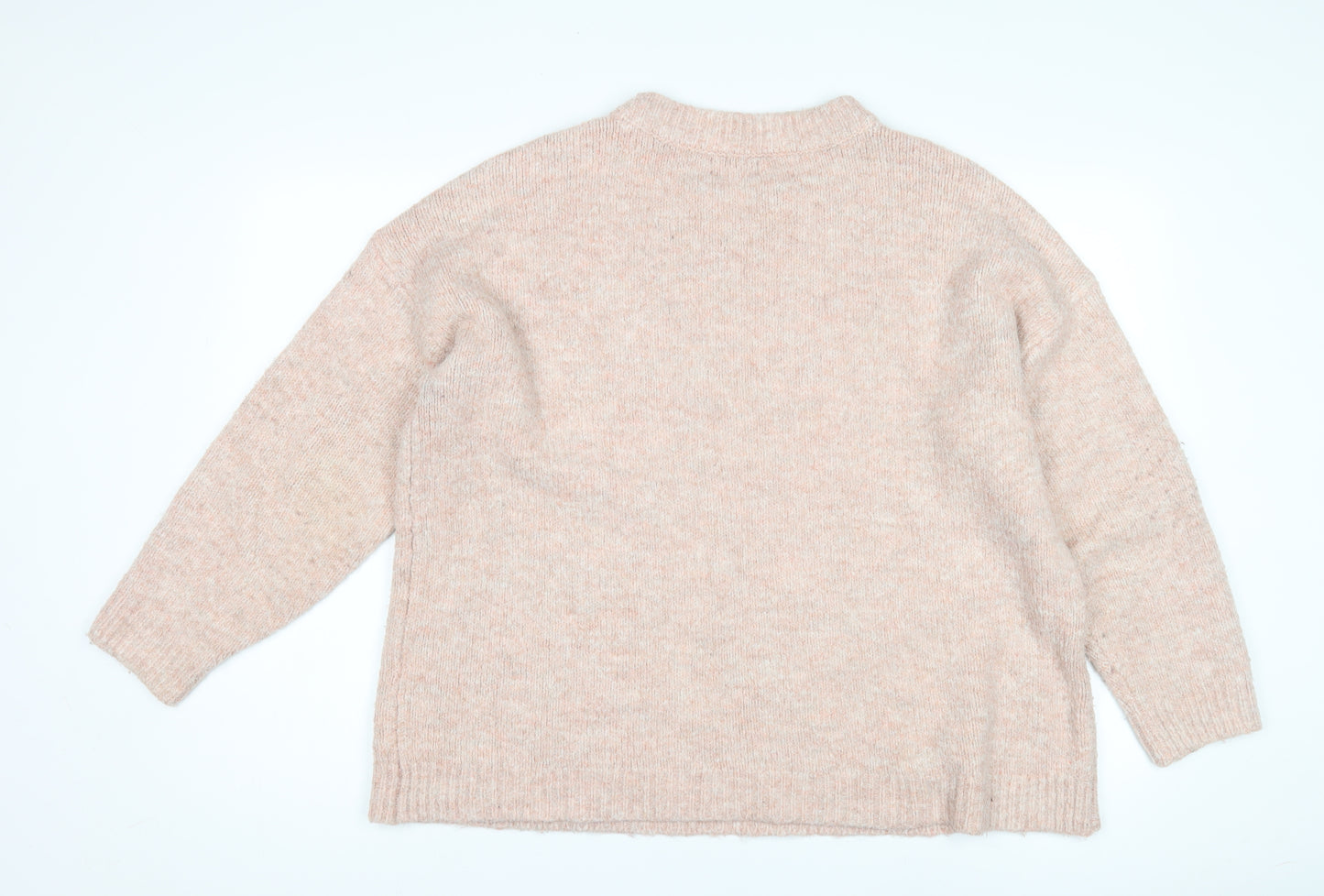 ONLY Women's Pink Knit Pullover Jumper, Size L, Crew Neck