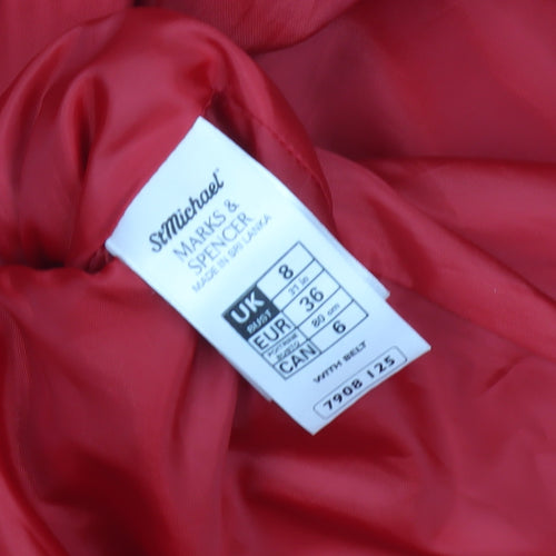 Marks & Spencer Women's Red Trench Coat Size 8