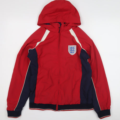 Marks and Spencer Boys Red Track Jacket 13-14Y Hooded Full Zip