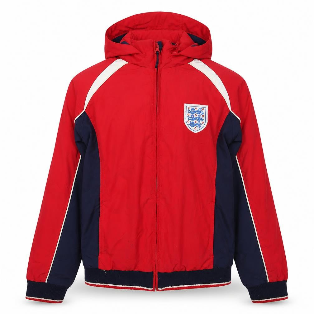 Front view of Marks & Spencer boys’ red track jacket 13-14y hooded full zip