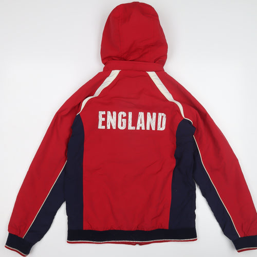 Marks and Spencer Boys Red Track Jacket 13-14Y Hooded Full Zip