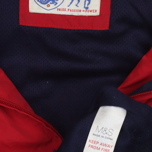 Marks and Spencer Boys Red Track Jacket 13-14Y Hooded Full Zip