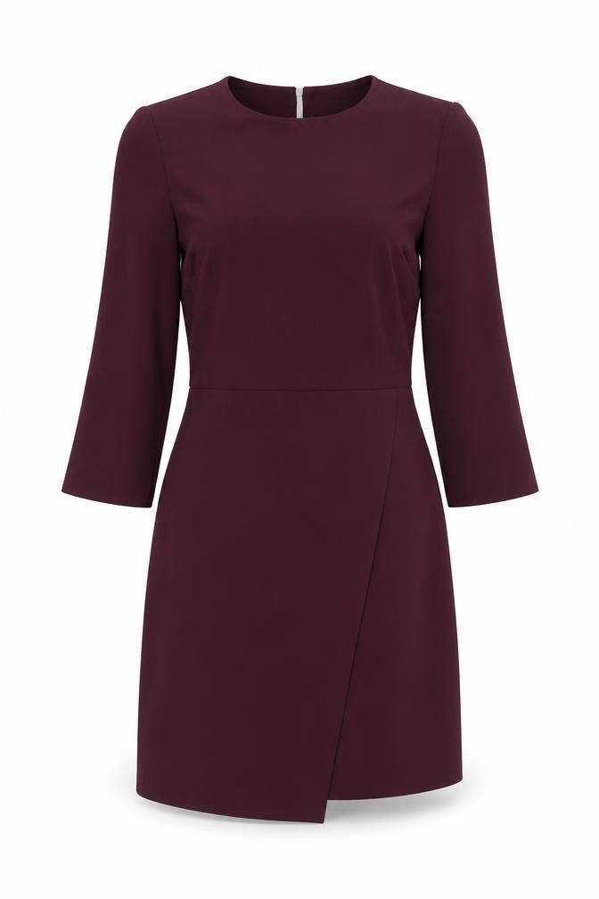 Front view of Warehouse Women's Purple Sheath Dress, size 12