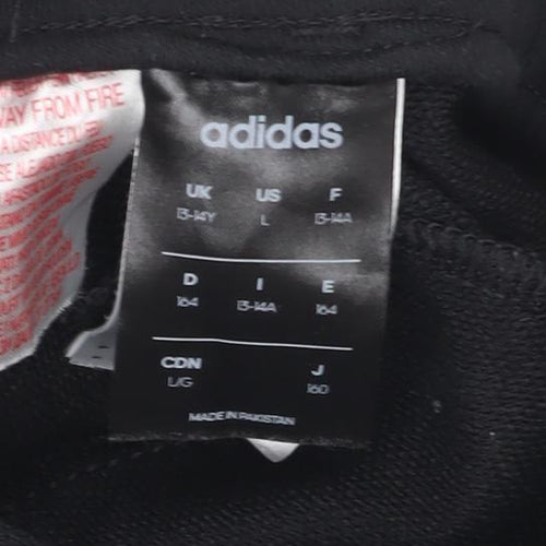 Adidas Unisex Kids Black Jogger Trousers 13-14 Years