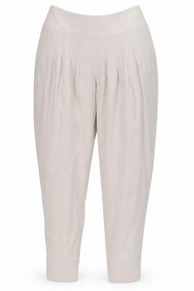 Front view of Reiss Women's Beige Trousers -, size S, Casual Style