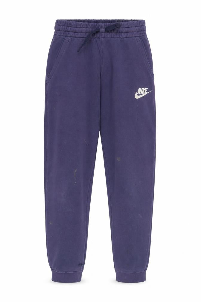 Front view of Nike boys’ blue jogger trousers xl running casual