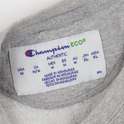 Champion Grey Unisex Sweatshirt M Eco-Friendly Logo