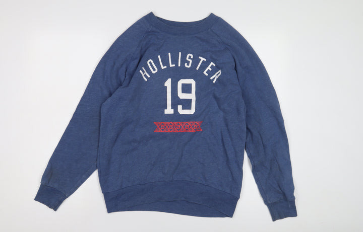 Hollister Blue Unisex XS T-Shirt with Long Raglan Sleeves
