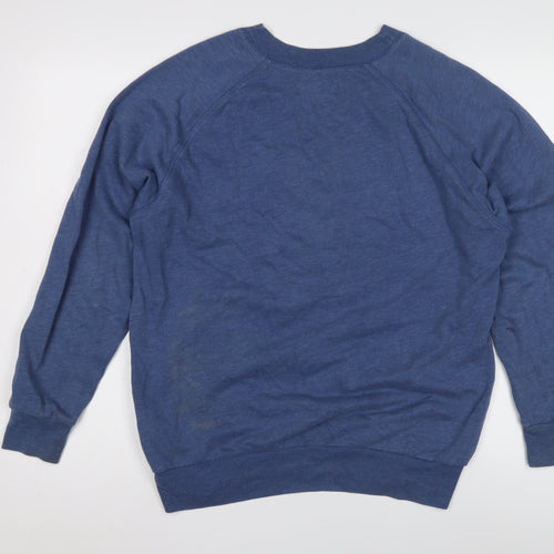 Hollister Blue Unisex XS T-Shirt with Long Raglan Sleeves