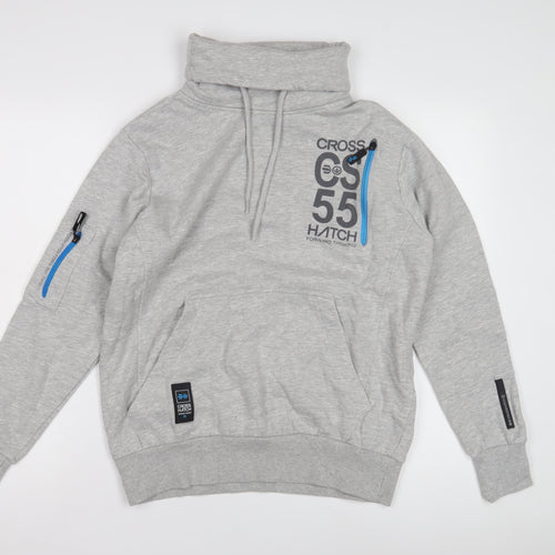 Cross Hatch Men's Grey Medium Sweatshirt with Logo and Zip
